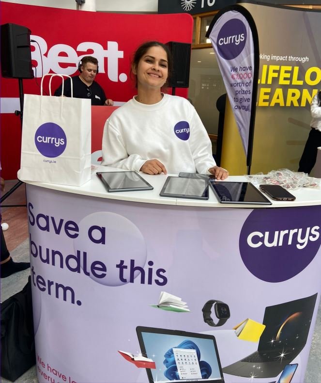 Student engagement at Currys booth