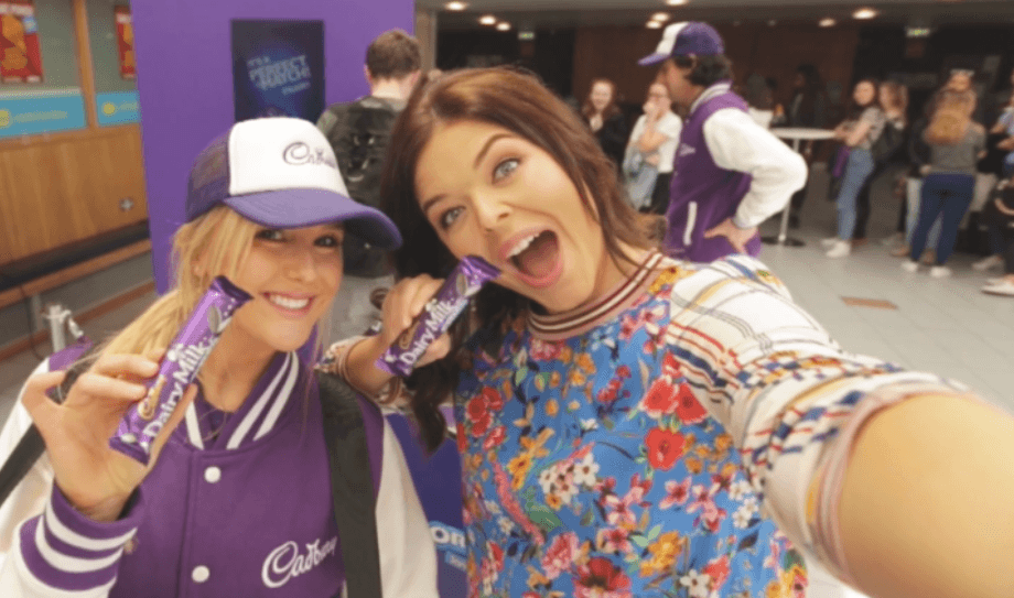 Students engaging with activation